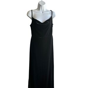 Taylor Black Velvet Midi Dress Elegant‎ Goth Cocktail Party Size 4 LBD NWOT
